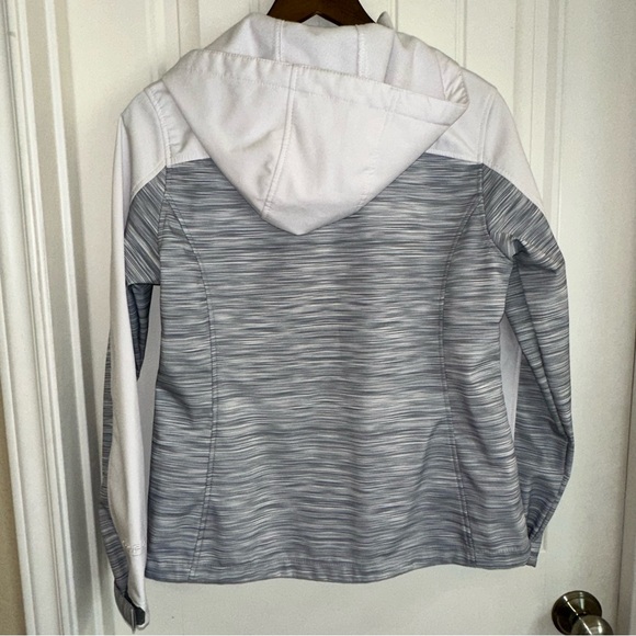 Free Tech White gray hooded zippered jacket women S - Picture 11 of 12